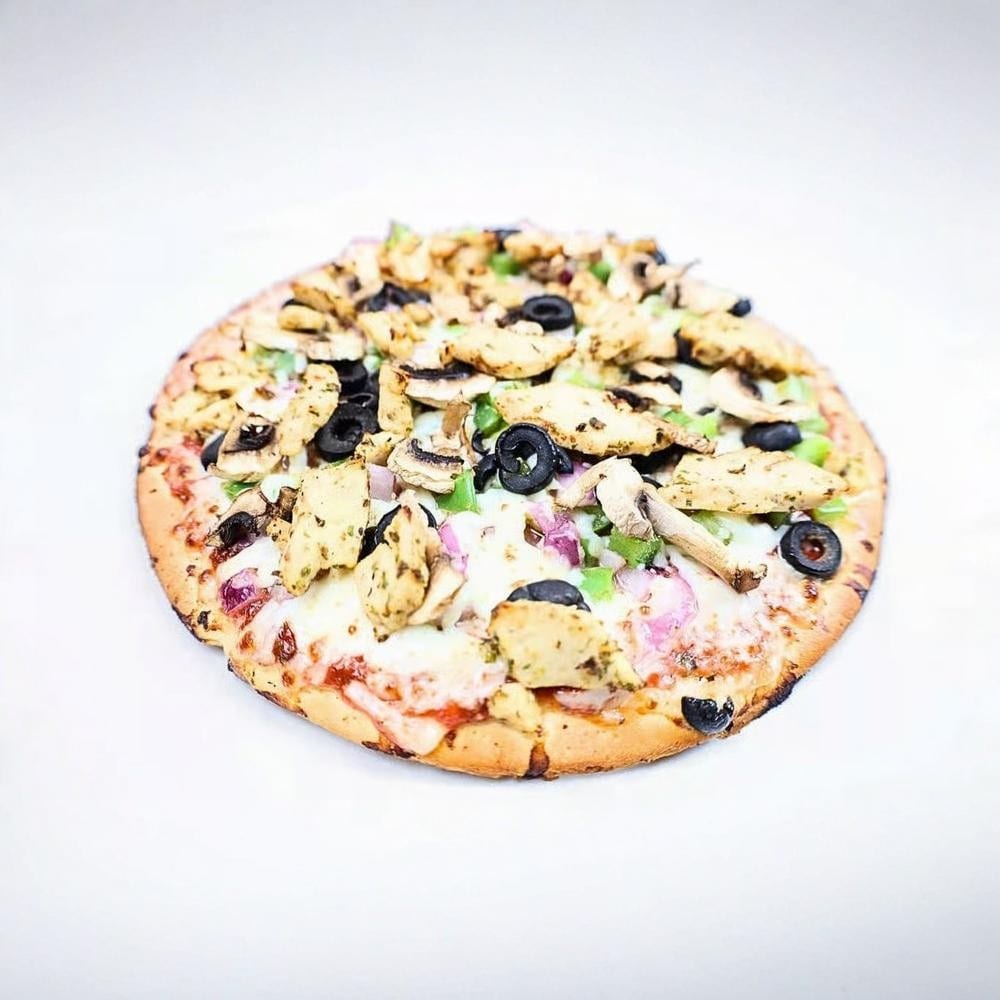 Chicken Veggie Delight Pizza.