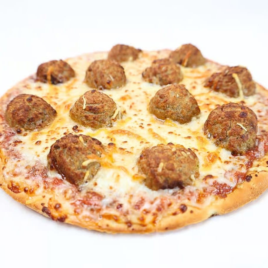 Cheese Meatball Pizza.