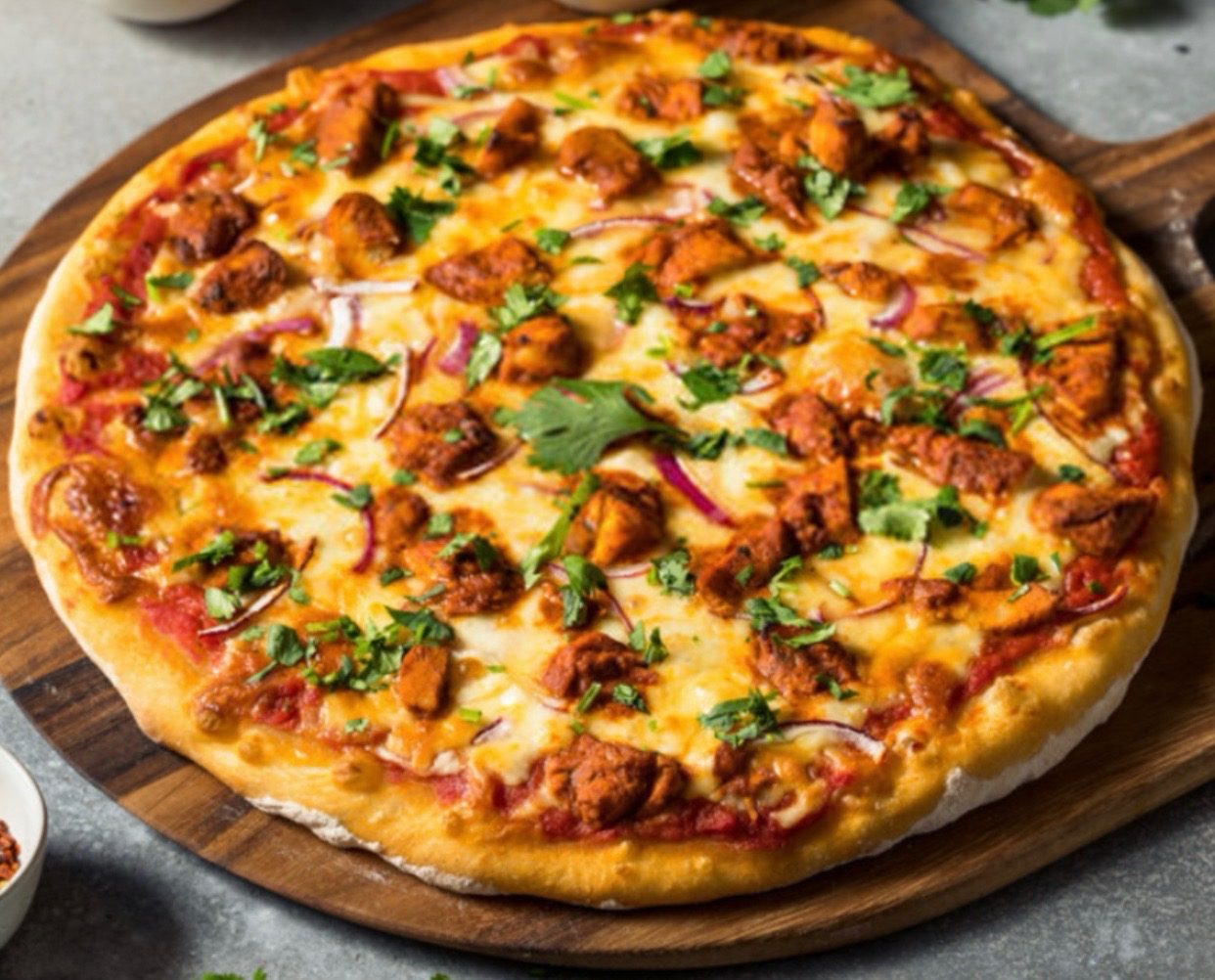 Butter Chicken Pizza.