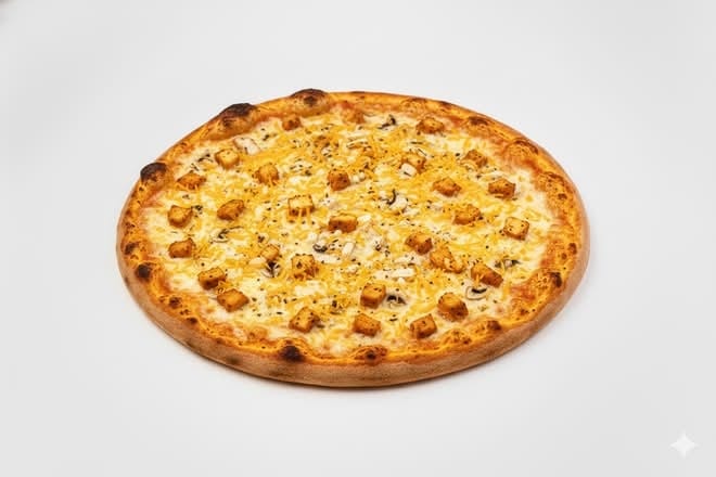 Alfredo Chicken Delight Pizza.